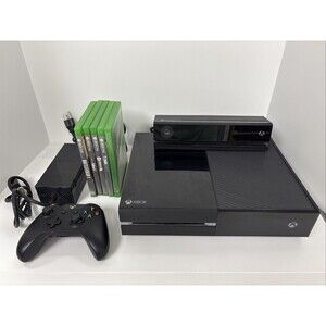 Microsoft Xbox One Console Black 500GB Model 1540 Kinect 5 Game Bundle Tested